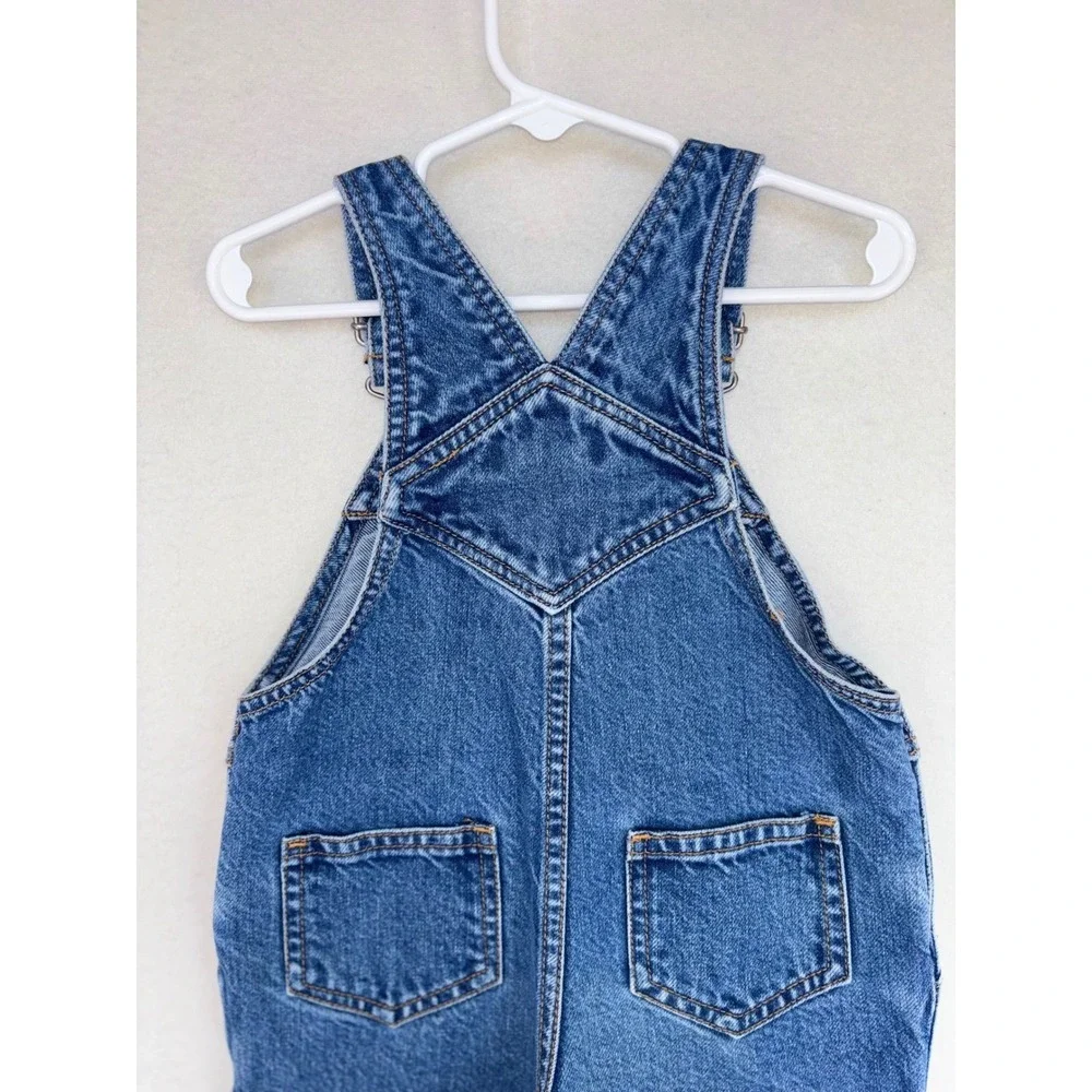 VINTAGE 90's GYMBOREE Denim Overalls Shortalls GYMSPORT Blue Toddler 18 24 Month